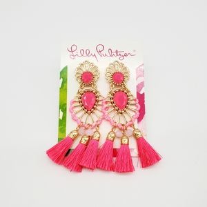 Lilly Pulitzer pink tassel earrings